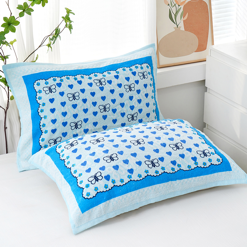 Jastučnica u paru — 100% pamuk, otisak na rezanom baršunu, klasični nostalgični starinski stil