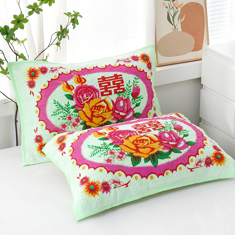 Jastučnica u paru — 100% pamuk, otisak na rezanom baršunu, klasični nostalgični starinski stil