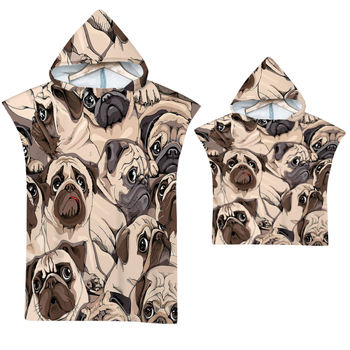 Kapucnival ellátott fürdőlepedő – Strandváltó köpeny, nyomtatott minta (Szuperfinom rost, 200–300 g, Szál 19, Nyomtatás)