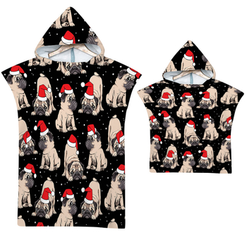 Kapucnival ellátott fürdőlepedő – Strandváltó köpeny, nyomtatott minta (Szuperfinom rost, 200–300 g, Szál 19, Nyomtatás)