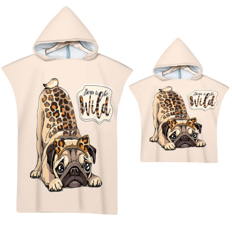 Kapucnival ellátott fürdőlepedő – Strandváltó köpeny, nyomtatott minta (Szuperfinom rost, 200–300 g, Szál 19, Nyomtatás)