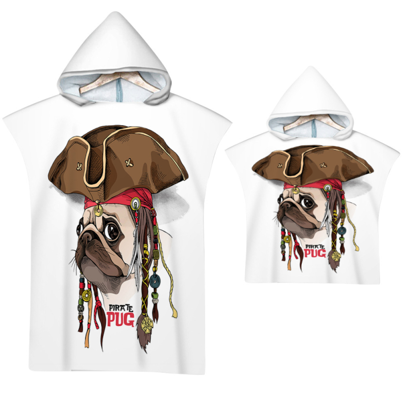 Kapucnival ellátott fürdőlepedő – Strandváltó köpeny, nyomtatott minta (Szuperfinom rost, 200–300 g, Szál 19, Nyomtatás)