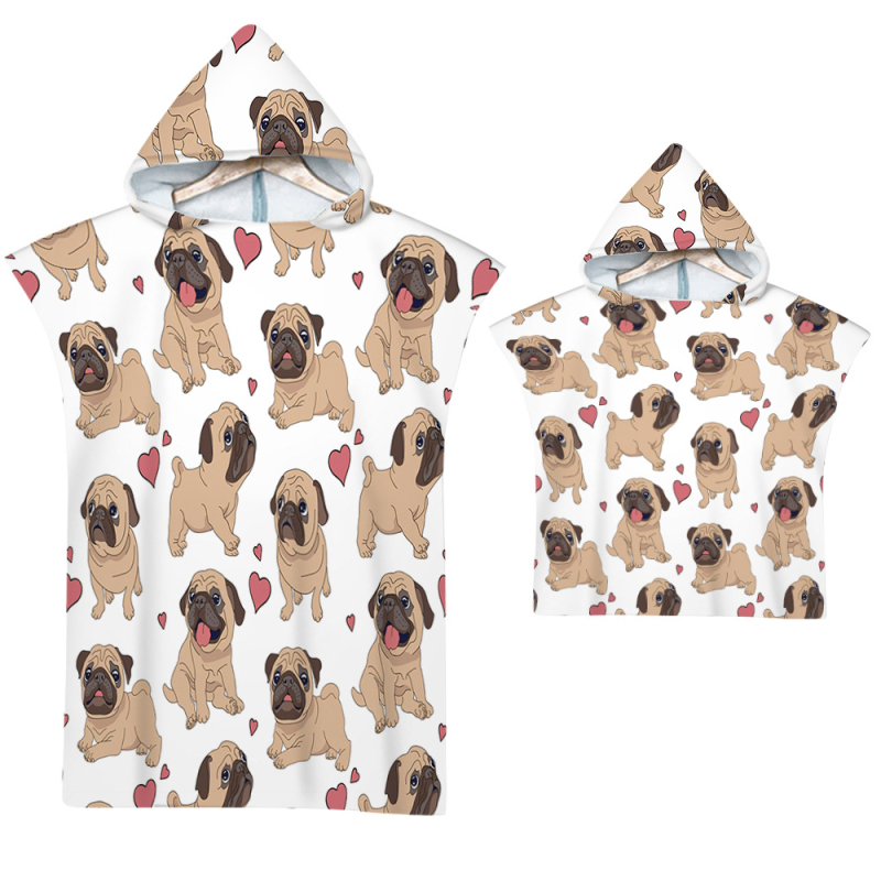 Kapucnival ellátott fürdőlepedő – Strandváltó köpeny, nyomtatott minta (Szuperfinom rost, 200–300 g, Szál 19, Nyomtatás)