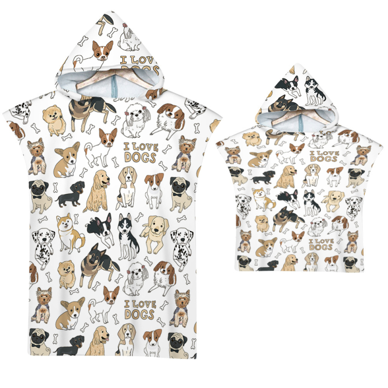 Kapucnival ellátott fürdőlepedő – Strandváltó köpeny, nyomtatott minta (Szuperfinom rost, 200–300 g, Szál 19, Nyomtatás)