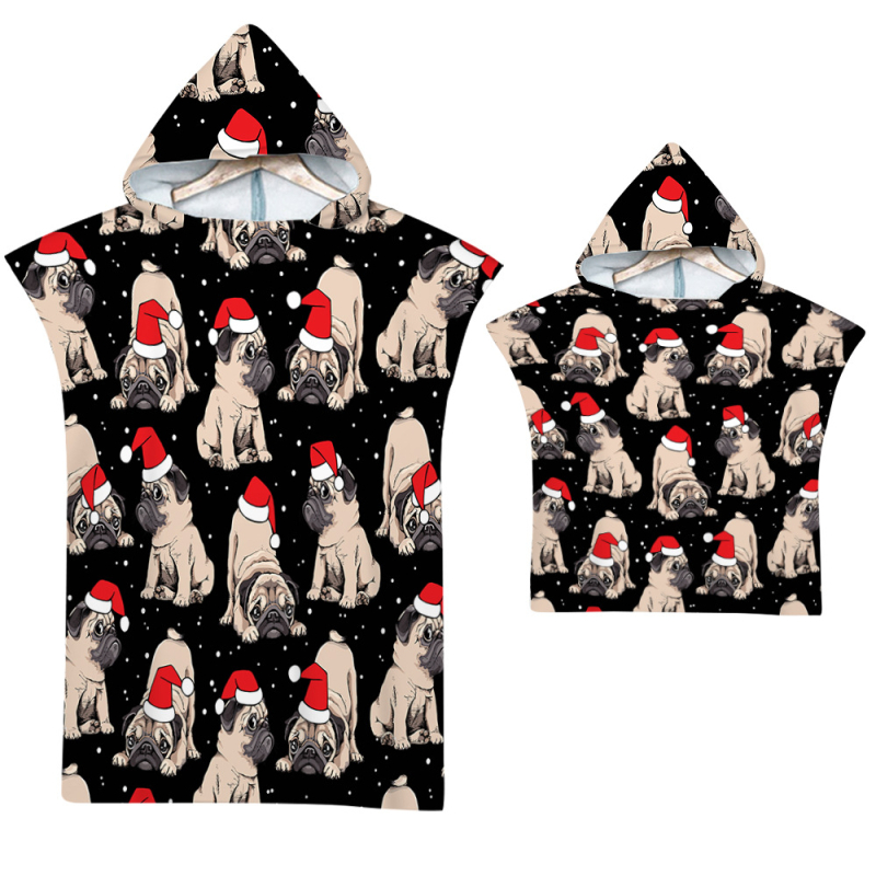 Kapucnival ellátott fürdőlepedő – Strandváltó köpeny, nyomtatott minta (Szuperfinom rost, 200–300 g, Szál 19, Nyomtatás)