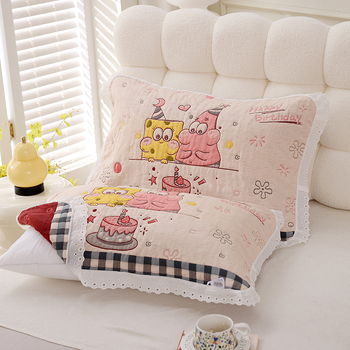 Jiayang pamučna navlaka za jastuk s čipkastim rubom, prozračna, za sve sezone