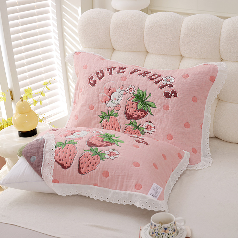 Jiayang pamučna navlaka za jastuk s čipkastim rubom, prozračna, za sve sezone