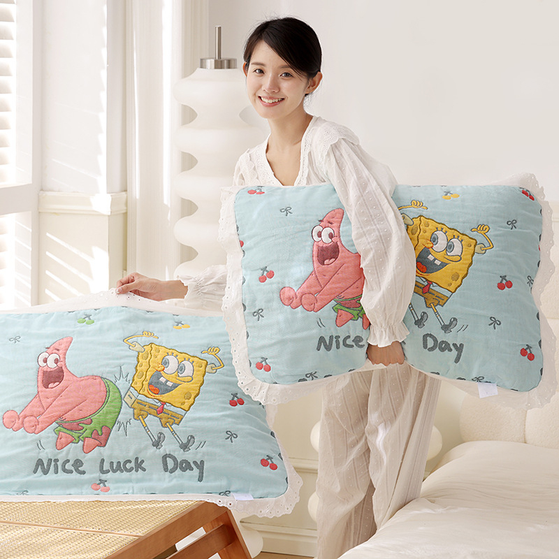 Jiayang pamučna navlaka za jastuk s čipkastim rubom, prozračna, za sve sezone