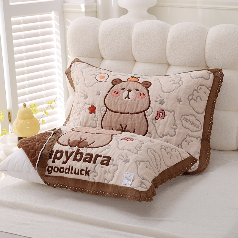 Jiayang pamučna navlaka za jastuk s čipkastim rubom, prozračna, za sve sezone