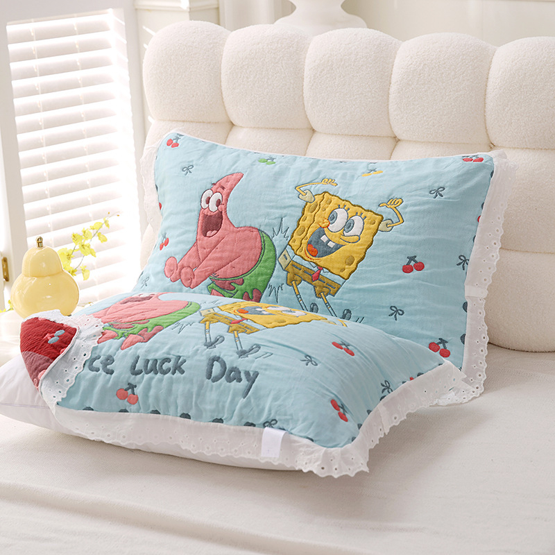 Jiayang pamučna navlaka za jastuk s čipkastim rubom, prozračna, za sve sezone