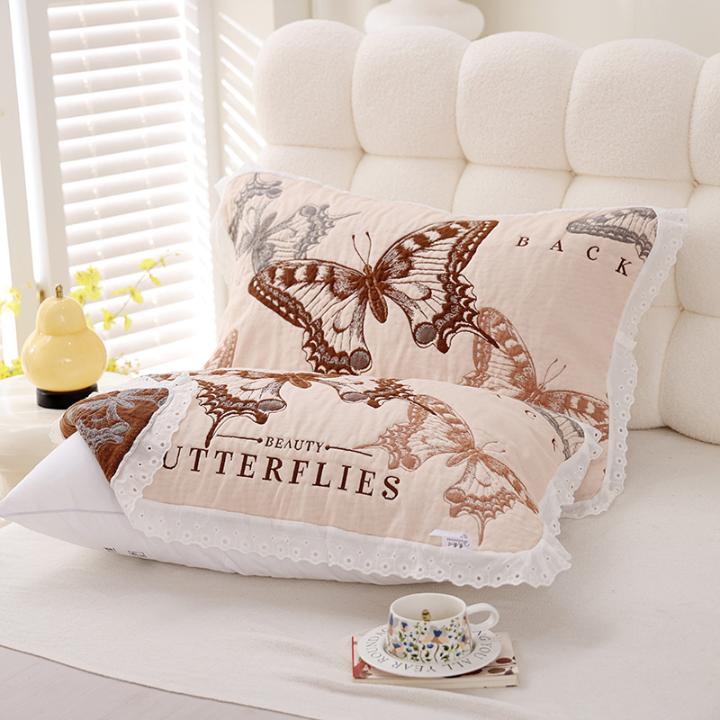 Jiayang pamučna navlaka za jastuk s čipkastim rubom, prozračna, za sve sezone