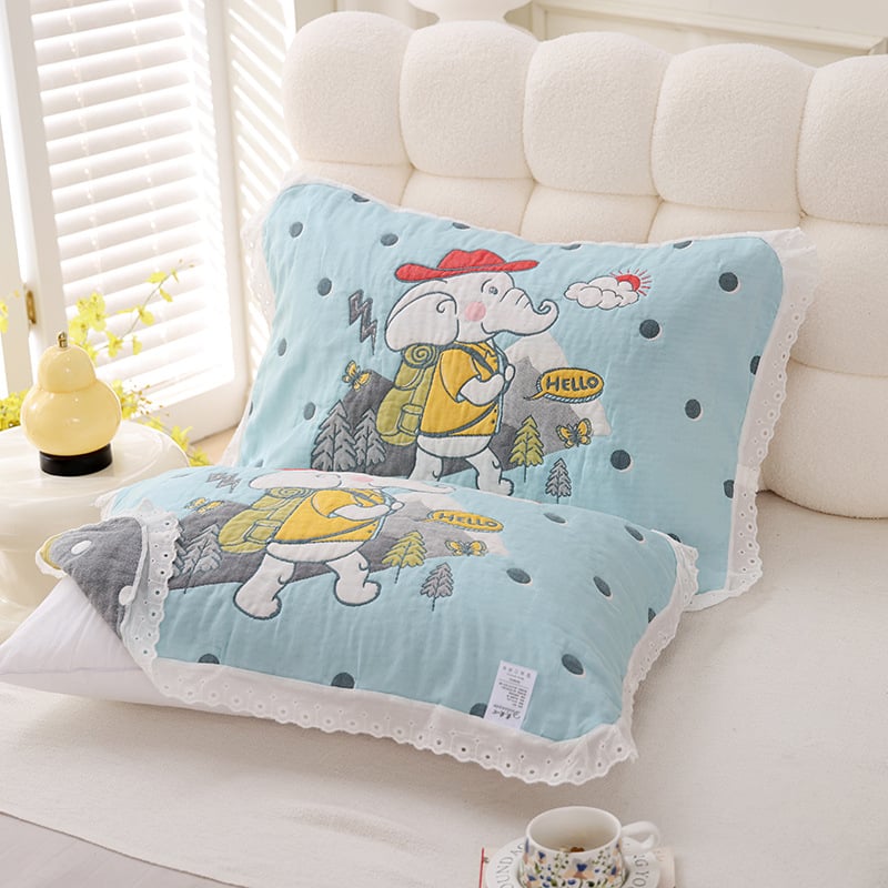 Jiayang pamučna navlaka za jastuk s čipkastim rubom, prozračna, za sve sezone