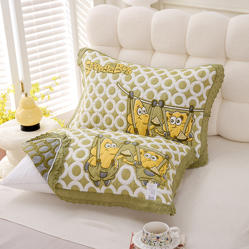 Jiayang pamučna navlaka za jastuk s čipkastim rubom, prozračna, za sve sezone