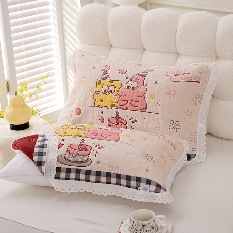 Jiayang pamučna navlaka za jastuk s čipkastim rubom, prozračna, za sve sezone