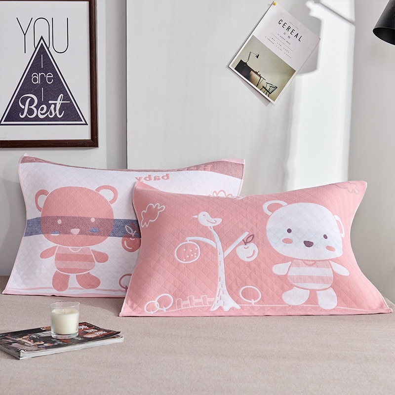 Két darab párnahuzat, 100% pamut géz, rajzfilm mintázat, csúszásmentes, testre szabható