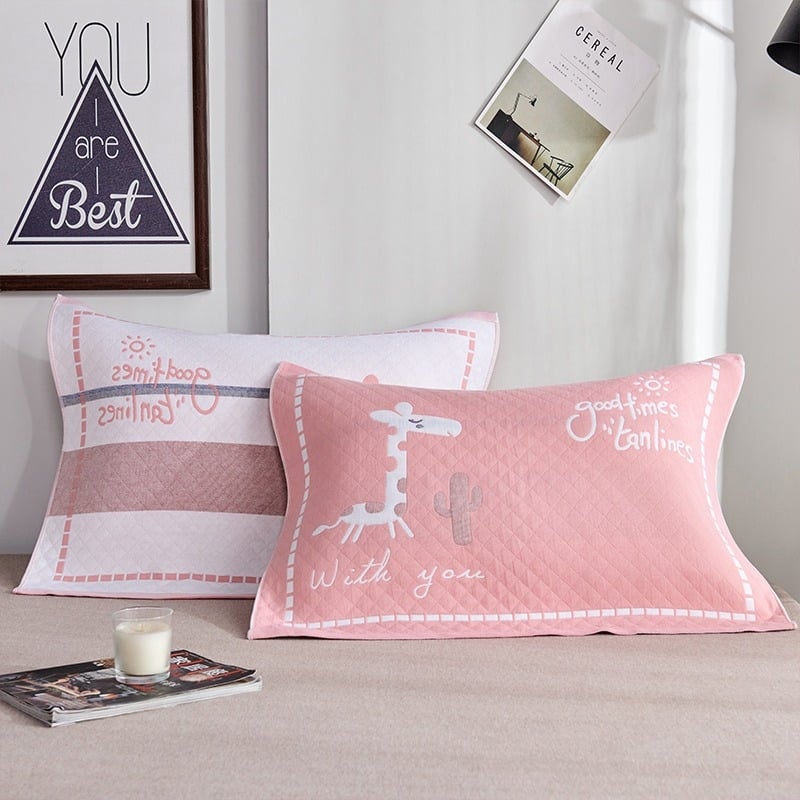 Két darab párnahuzat, 100% pamut géz, rajzfilm mintázat, csúszásmentes, testre szabható