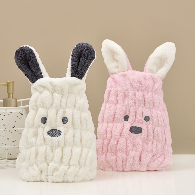 Dječja kapica za sušenje kose, šivana, iznimno upijajuća, brzo sušenje, koralni flis, pređa 150D