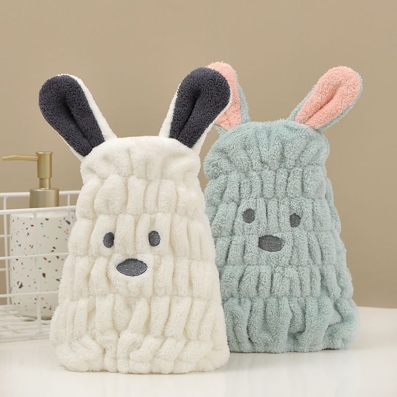 Dječja kapica za sušenje kose, šivana, iznimno upijajuća, brzo sušenje, koralni flis, pređa 150D