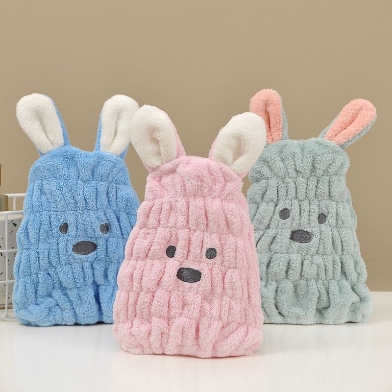 Dječja kapica za sušenje kose, šivana, iznimno upijajuća, brzo sušenje, koralni flis, pređa 150D