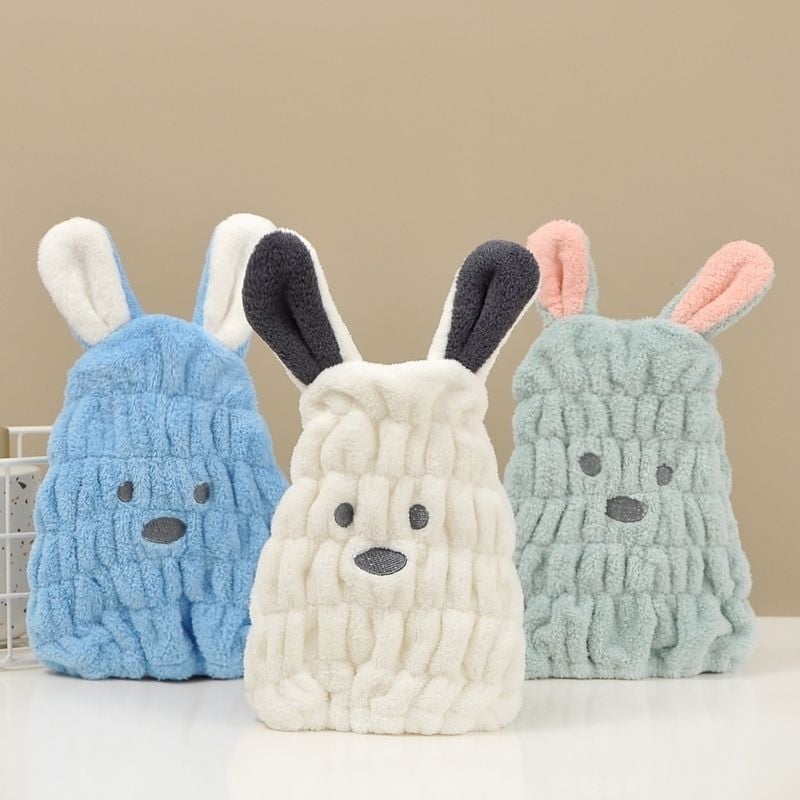 Dječja kapica za sušenje kose, šivana, iznimno upijajuća, brzo sušenje, koralni flis, pređa 150D