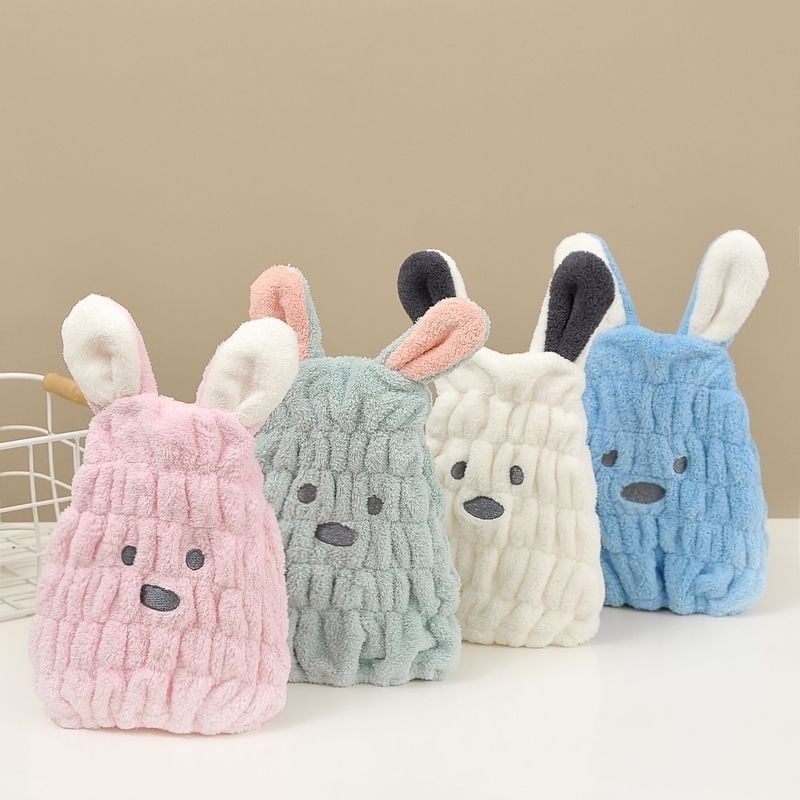 Dječja kapica za sušenje kose, šivana, iznimno upijajuća, brzo sušenje, koralni flis, pređa 150D