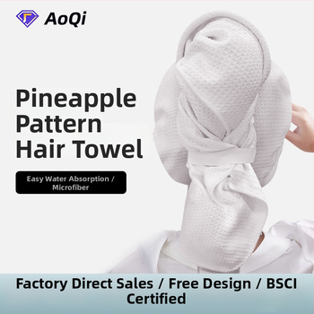AoQi kapa za kosu od mikrovlakana s wafl uzorkom, apsorbirajuća tuš kapa za odrasle, >200 g, prilagođena pređa, vez/šivanje/otisk