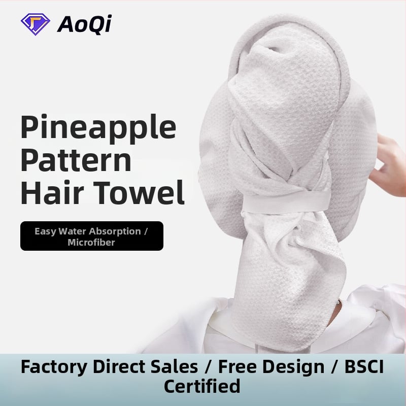AoQi kapa za kosu od mikrovlakana s wafl uzorkom, apsorbirajuća tuš kapa za odrasle, >200 g, prilagođena pređa, vez/šivanje/otisk