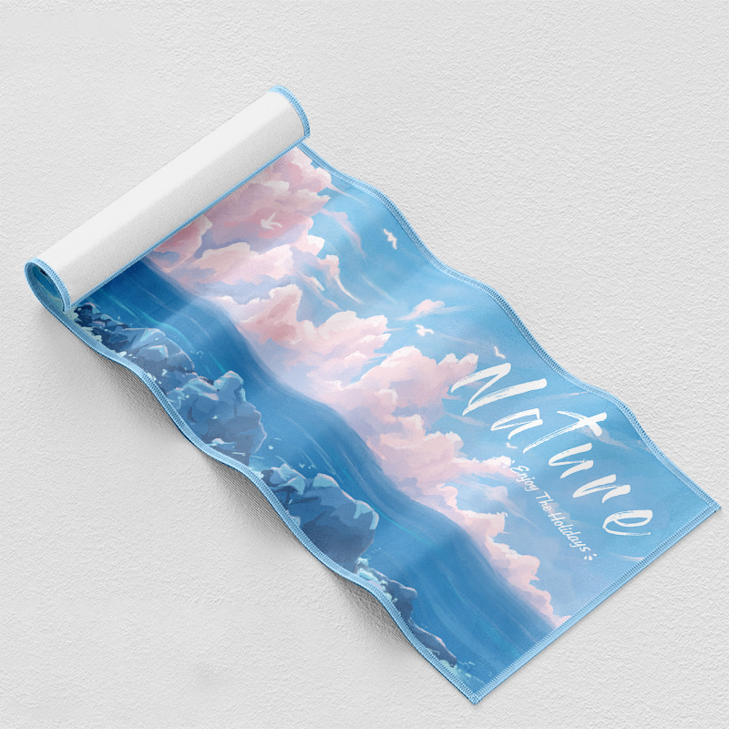 Sporta dvielis zālei ar pielāgotu logotipu - mikrofibra, 160–400 g, sviedru uzsūkšanās 0–5 s, druku process, pielāgots logotips