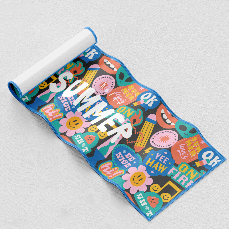 Sporta dvielis zālei ar pielāgotu logotipu - mikrofibra, 160–400 g, sviedru uzsūkšanās 0–5 s, druku process, pielāgots logotips