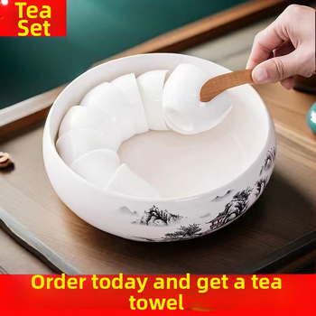 Keramički čajni sud za pranje s posudom za ostatke čaja i pepelnik – dodaci Kung Fu čaj seta