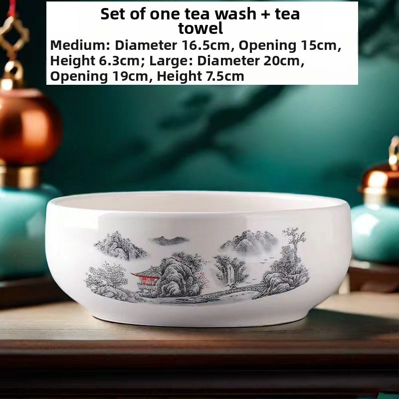 Keramički čajni sud za pranje s posudom za ostatke čaja i pepelnik – dodaci Kung Fu čaj seta