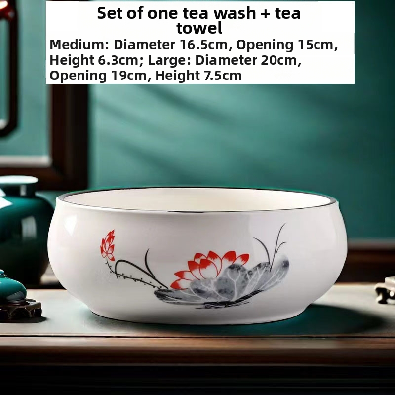 Keramički čajni sud za pranje s posudom za ostatke čaja i pepelnik – dodaci Kung Fu čaj seta