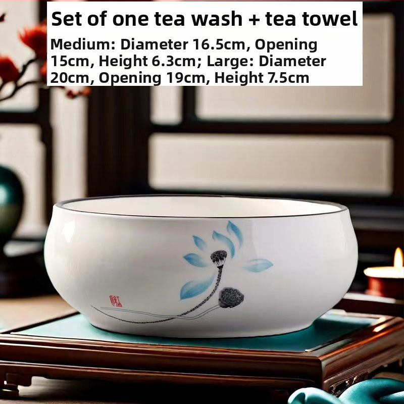 Keramički čajni sud za pranje s posudom za ostatke čaja i pepelnik – dodaci Kung Fu čaj seta