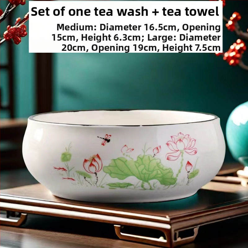Keramički čajni sud za pranje s posudom za ostatke čaja i pepelnik – dodaci Kung Fu čaj seta