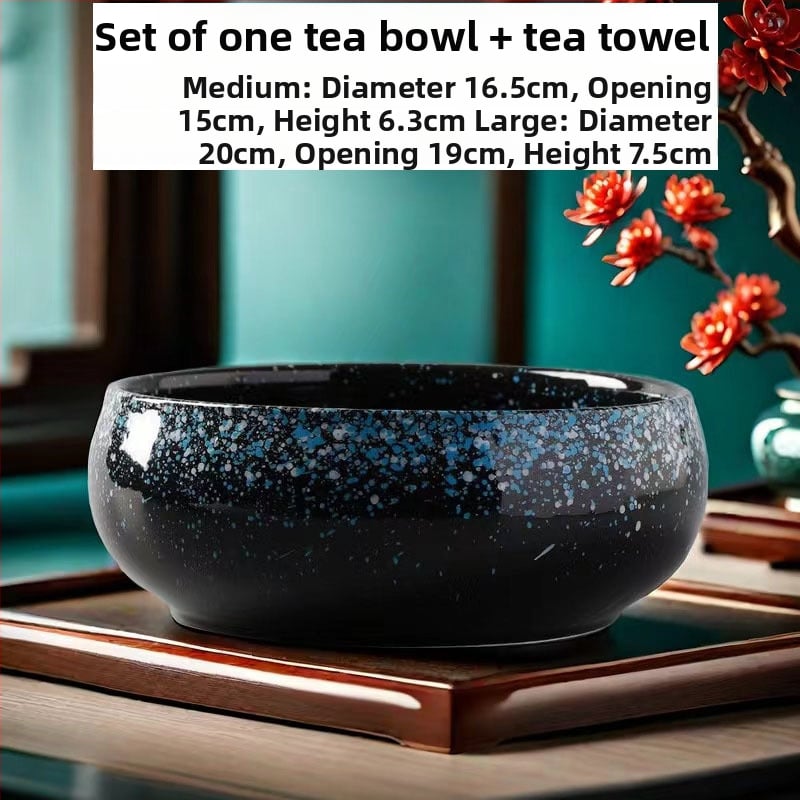 Keramički čajni sud za pranje s posudom za ostatke čaja i pepelnik – dodaci Kung Fu čaj seta