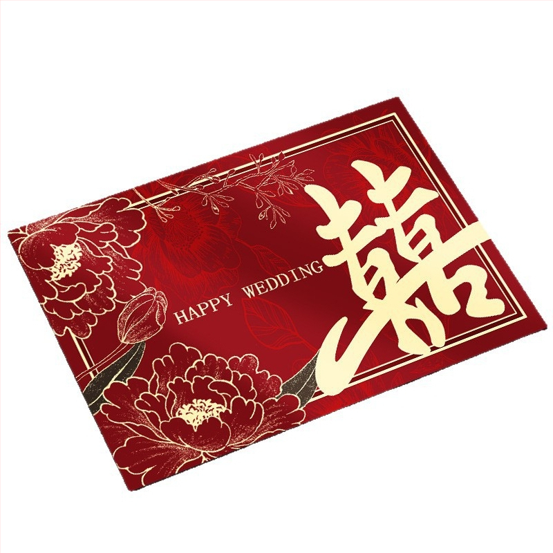 Pravokutni prostirka za vrata od diatomskog mulja s motivom dvostruke sreće, periva, za dnevni boravak i spavaću sobu