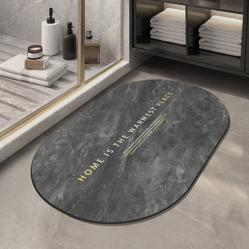 Kupaonska podloga od diatomijske gline, kvadratnog oblika, prugast uzorak, nordijski stil, pogodna za kuhinju, kupaonicu i ulaz