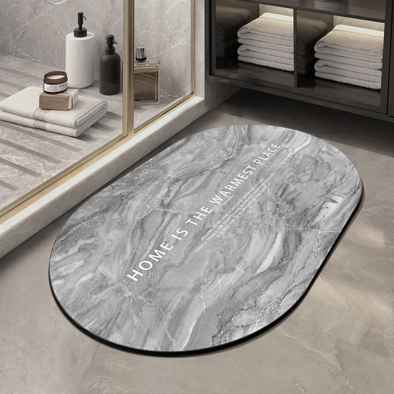 Kupaonska podloga od diatomijske gline, kvadratnog oblika, prugast uzorak, nordijski stil, pogodna za kuhinju, kupaonicu i ulaz