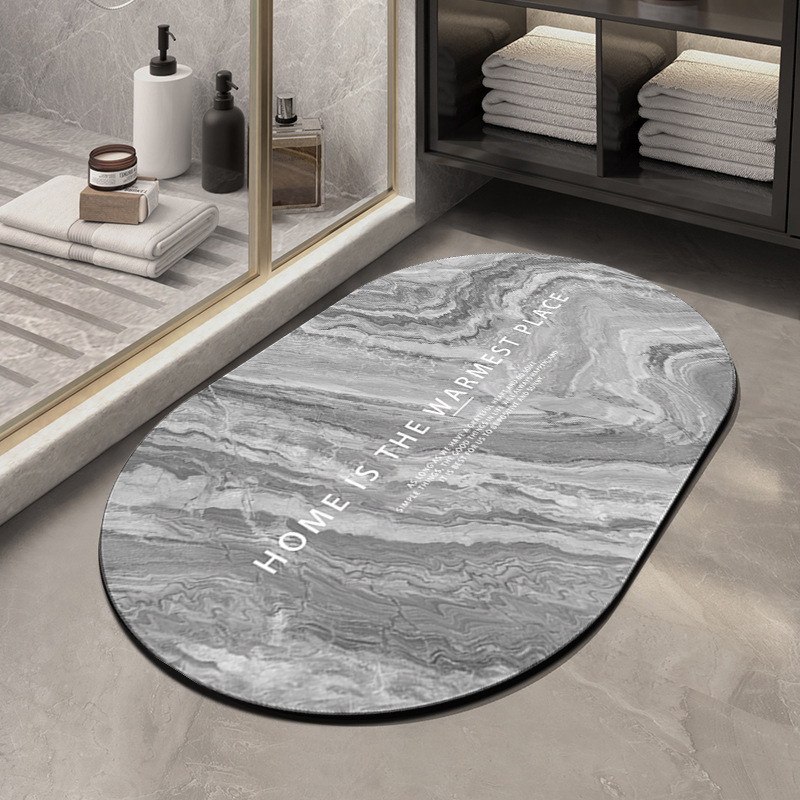 Kupaonska podloga od diatomijske gline, kvadratnog oblika, prugast uzorak, nordijski stil, pogodna za kuhinju, kupaonicu i ulaz