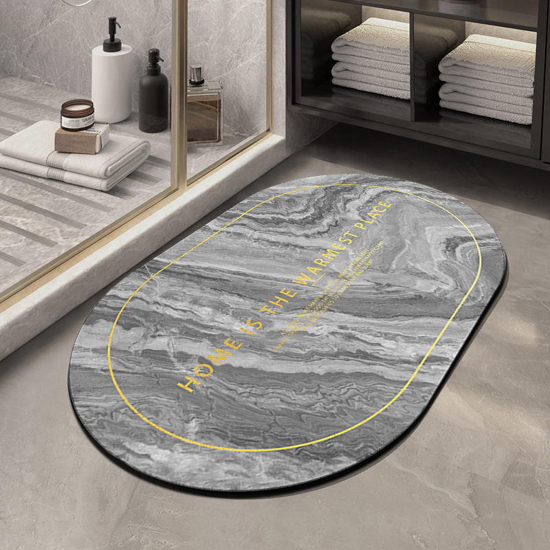 Kupaonska podloga od diatomijske gline, kvadratnog oblika, prugast uzorak, nordijski stil, pogodna za kuhinju, kupaonicu i ulaz