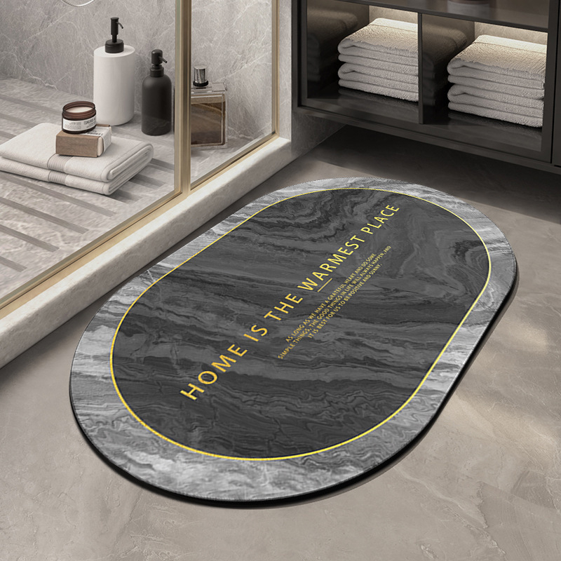 Kupaonska podloga od diatomijske gline, kvadratnog oblika, prugast uzorak, nordijski stil, pogodna za kuhinju, kupaonicu i ulaz