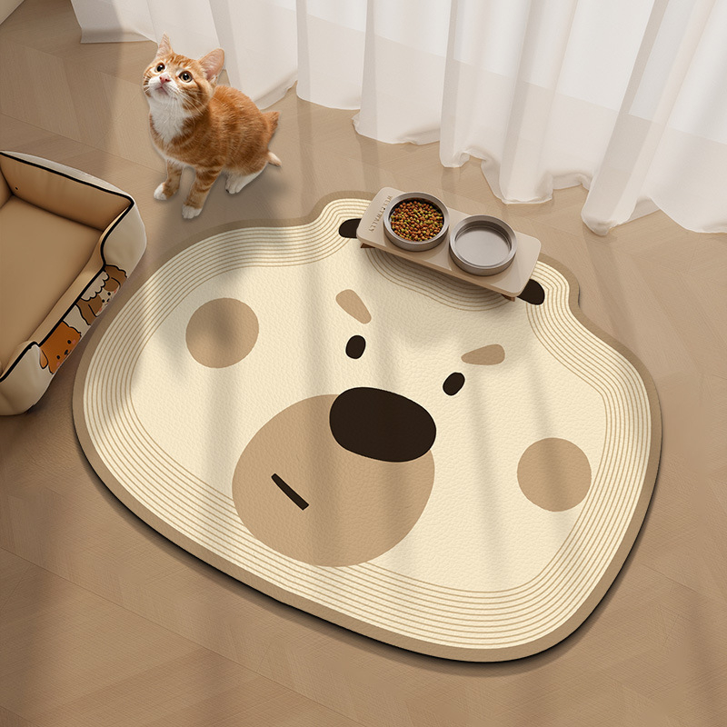 Podmetač za hranjenje psa u kućici - vodootporna PVC podmetača, otporna na mrlje i jednostavna za čišćenje, s motivom crtića.