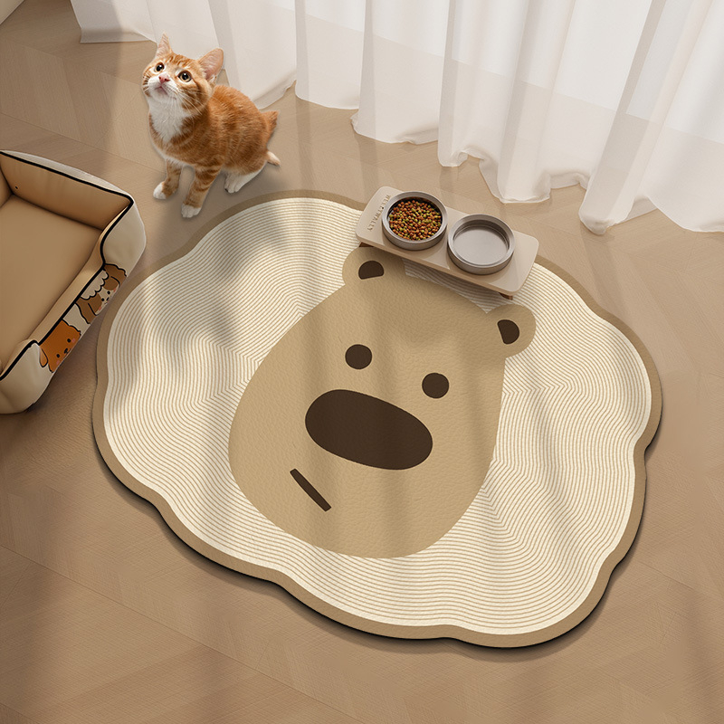 Podmetač za hranjenje psa u kućici - vodootporna PVC podmetača, otporna na mrlje i jednostavna za čišćenje, s motivom crtića.