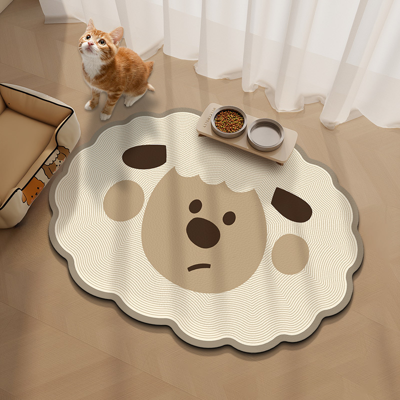 Podmetač za hranjenje psa u kućici - vodootporna PVC podmetača, otporna na mrlje i jednostavna za čišćenje, s motivom crtića.