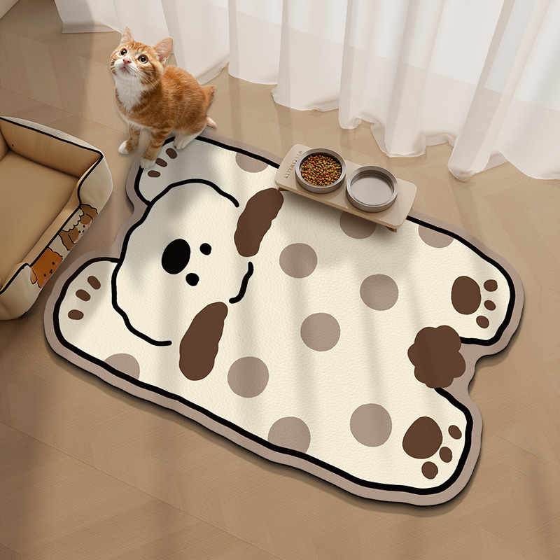 Podmetač za hranjenje psa u kućici - vodootporna PVC podmetača, otporna na mrlje i jednostavna za čišćenje, s motivom crtića.