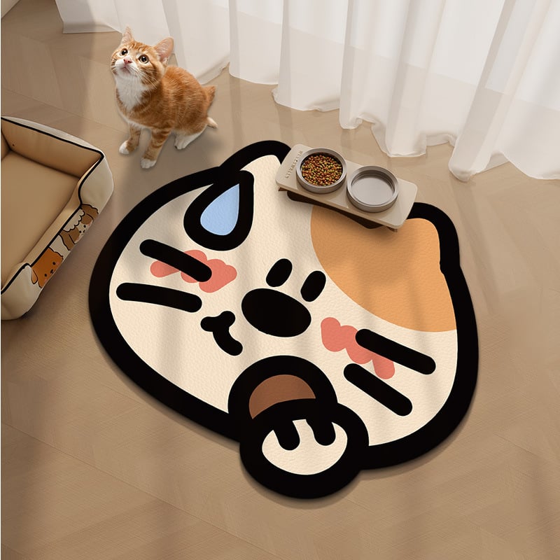 Podmetač za hranjenje psa u kućici - vodootporna PVC podmetača, otporna na mrlje i jednostavna za čišćenje, s motivom crtića.