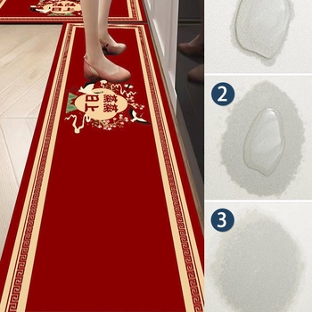 Kuhinjska podloga za pod, četvrtastog oblika, geometrijski uzorak, mješavina materijala, strojno tkanje, periva