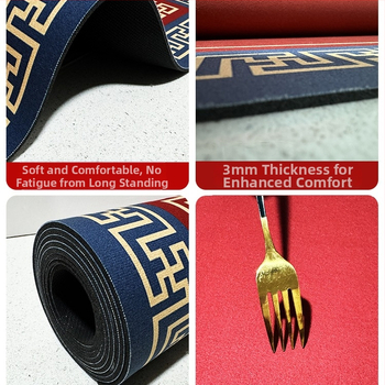 Kuhinjska podloga za pod, četvrtastog oblika, geometrijski uzorak, mješavina materijala, strojno tkanje, periva