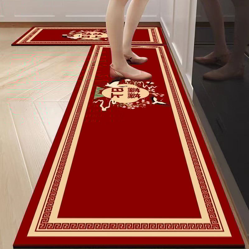 Kuhinjska podloga za pod, četvrtastog oblika, geometrijski uzorak, mješavina materijala, strojno tkanje, periva