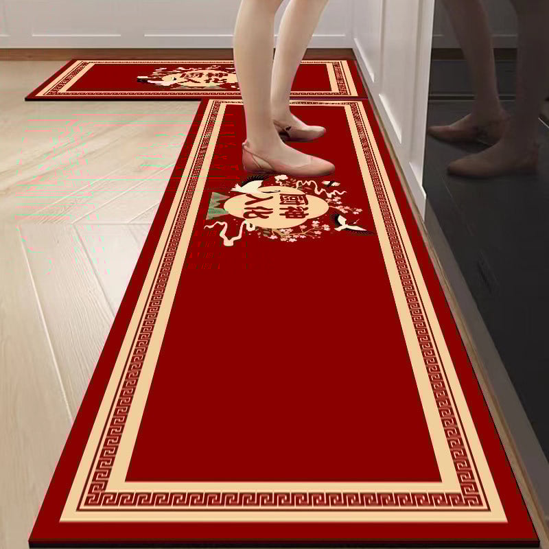 Kuhinjska podloga za pod, četvrtastog oblika, geometrijski uzorak, mješavina materijala, strojno tkanje, periva